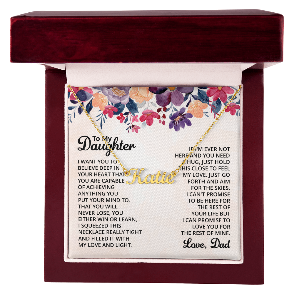 To My Daughter Necklace Gift From Dad Custom Name