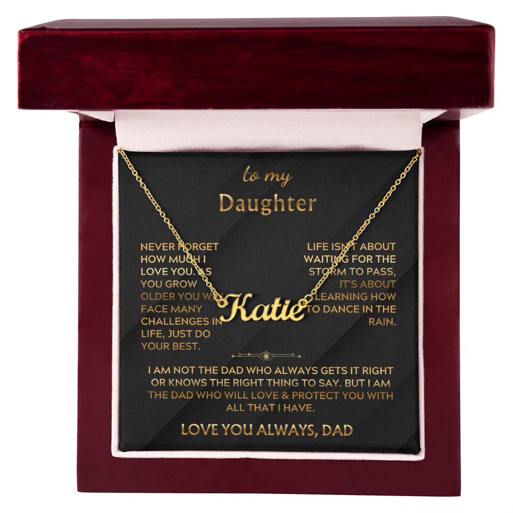 To My Daughter Custom Necklace Name Gift From Dad