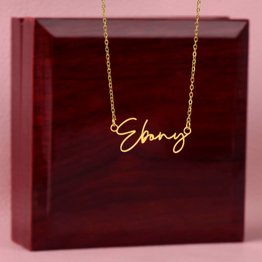 Non-Message Card Signature Style Custom Name Necklace Mom - Daugter Gift