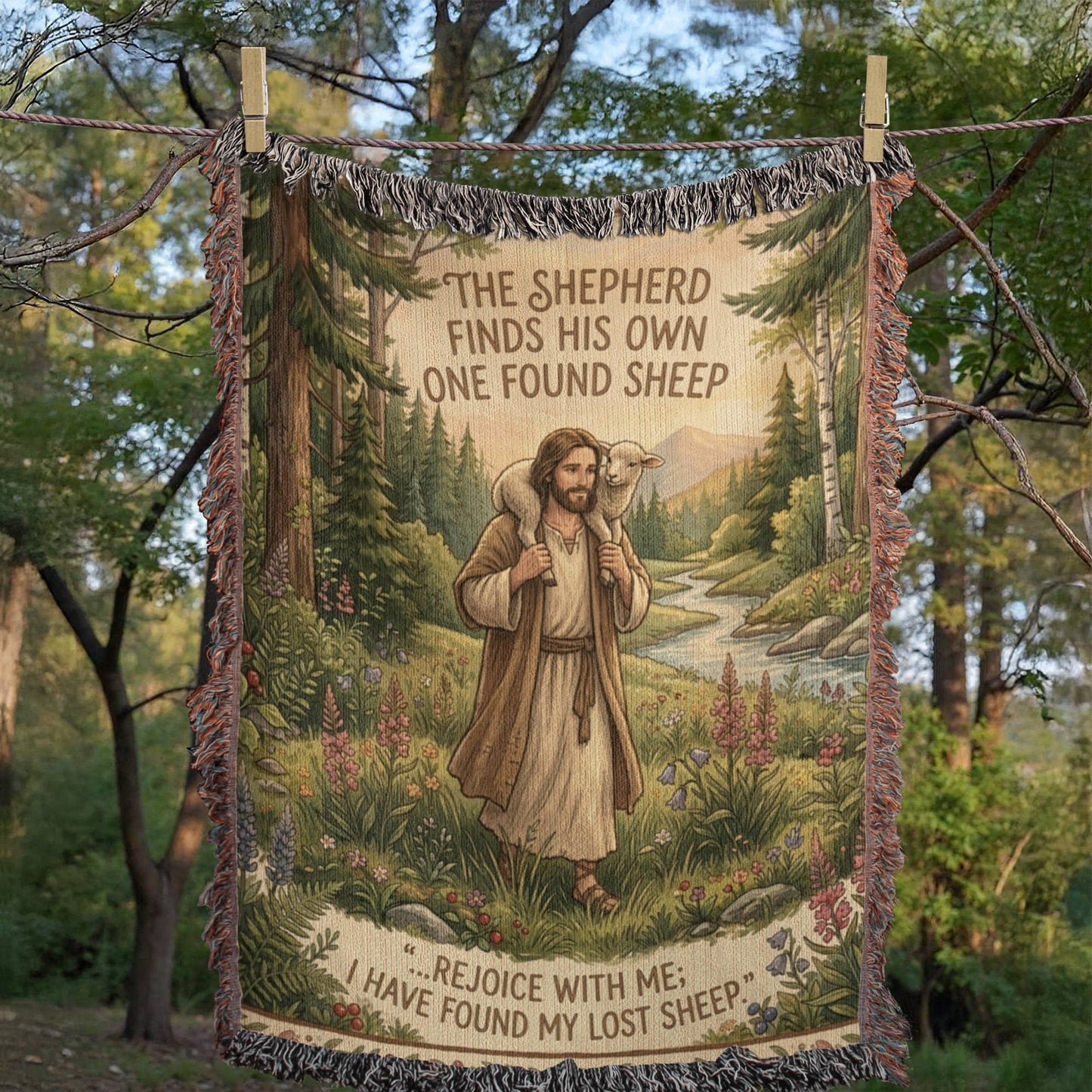 Photo Heirloom Woven Blanket (Portrait), The Good Shepherd Portrait