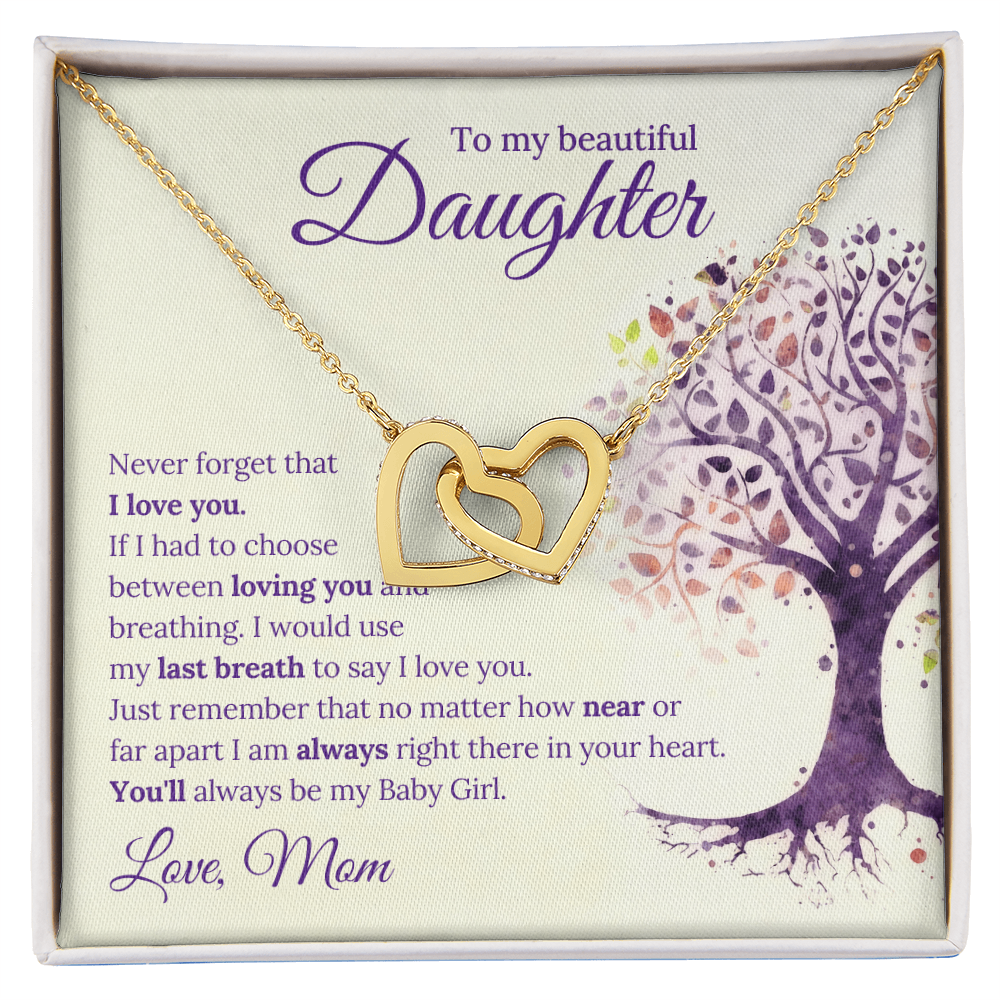 Interlocking Hearts Necklace (Yellow & White Gold Variants) Daughter Necklace Gift