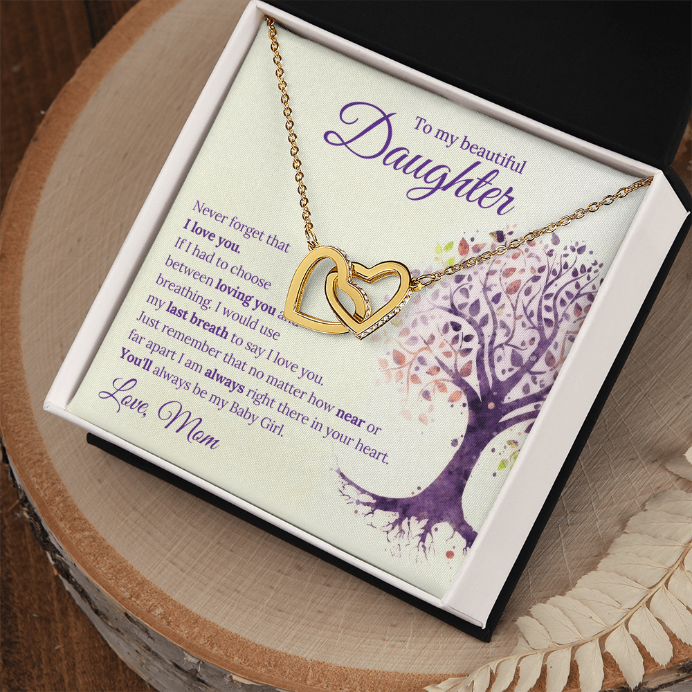 Interlocking Hearts Necklace (Yellow & White Gold Variants) Daughter Necklace Gift