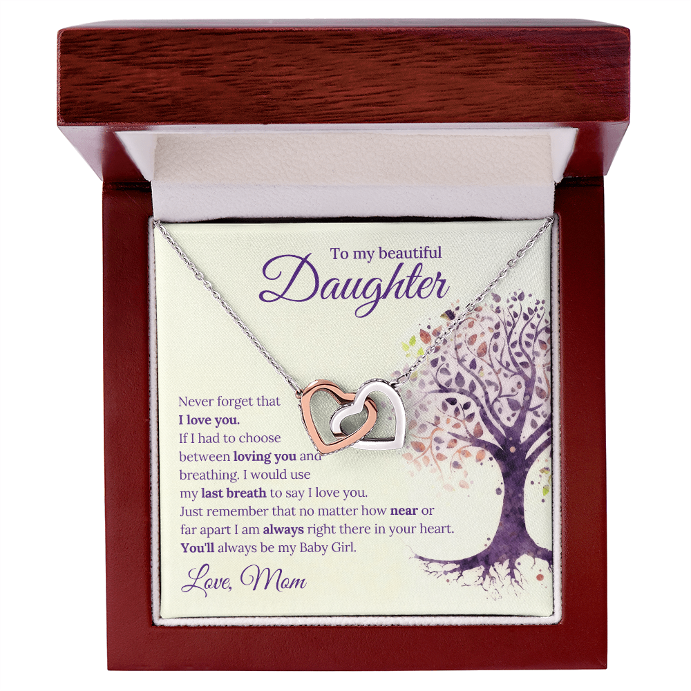 Interlocking Hearts Necklace (Yellow & White Gold Variants) Daughter Necklace Gift