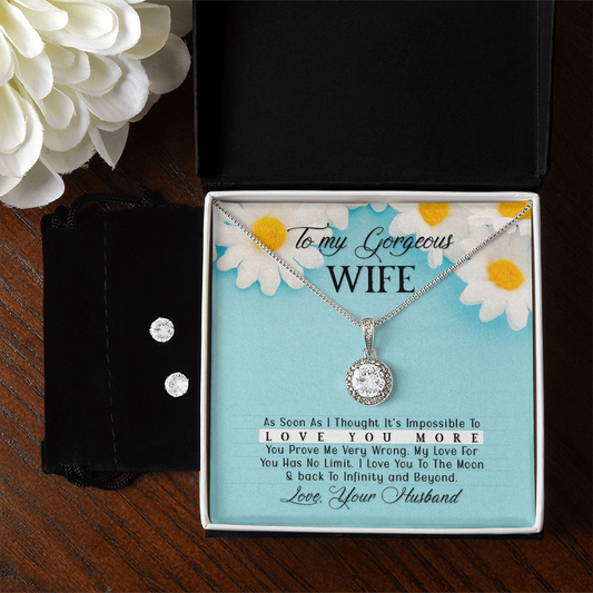 To My Wife  Eternal Hope Necklace & Earring SetGift From Husband