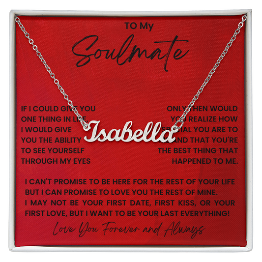 To My Soulmate Name Necklace Gift