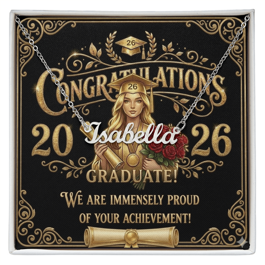 Custom Name Necklace, Custtom Photo card Gift for Graduation 2026
