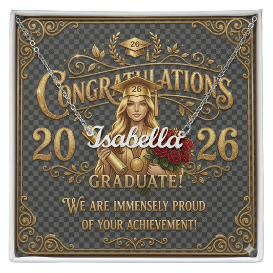 Custom Name & Picture Necklace Graduation Card Gift