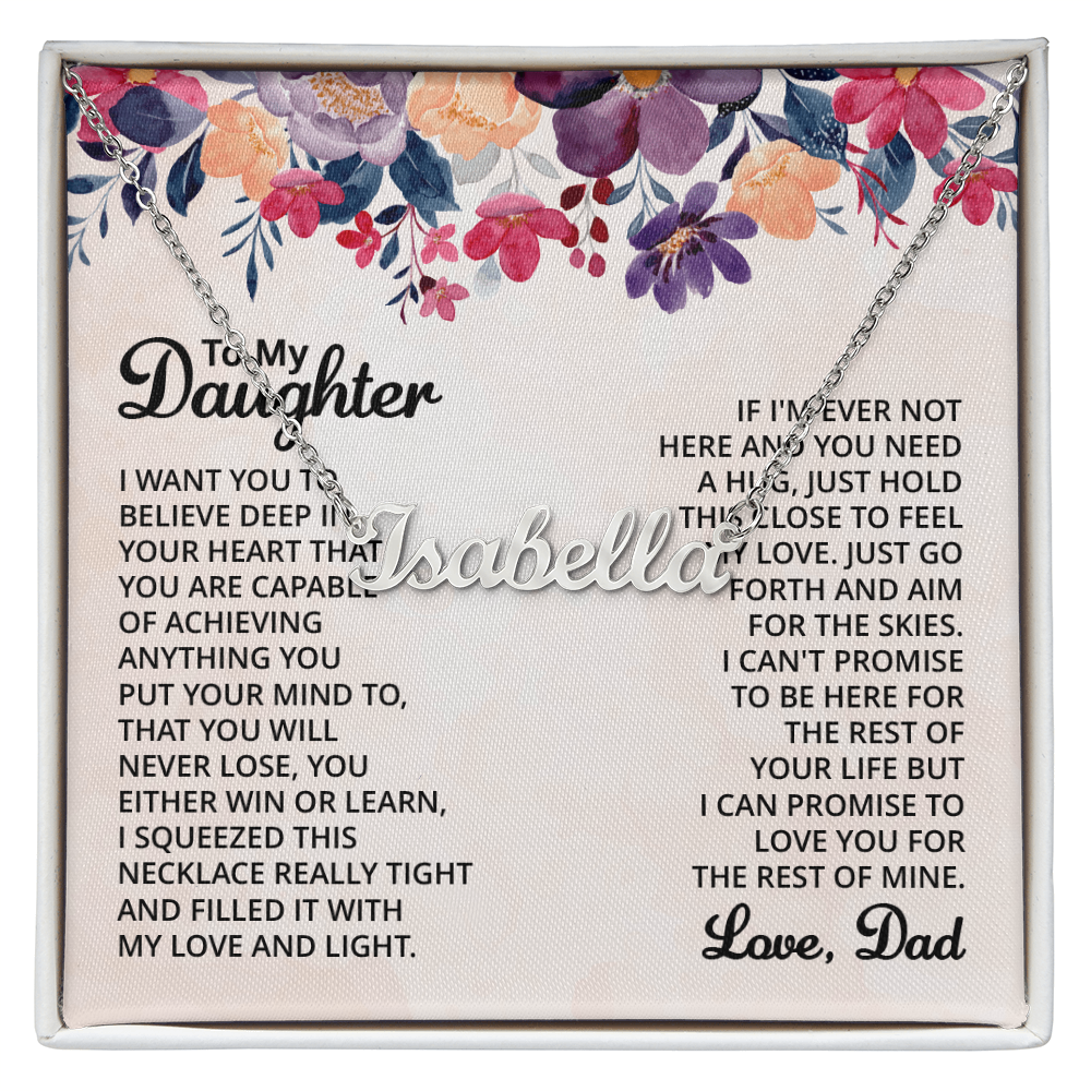 To My Daughter Necklace Gift From Dad  Custom Name