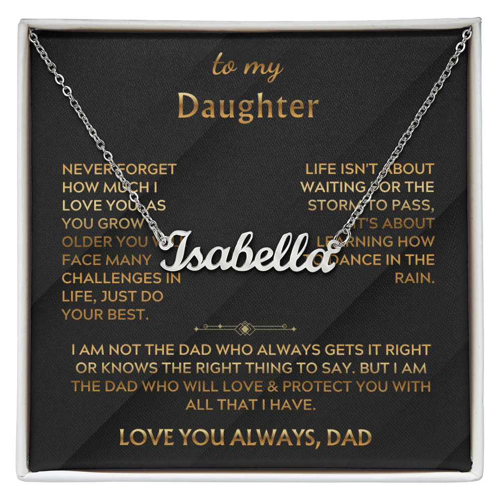 To My Daughter Custom Necklace Name Gift From Dad