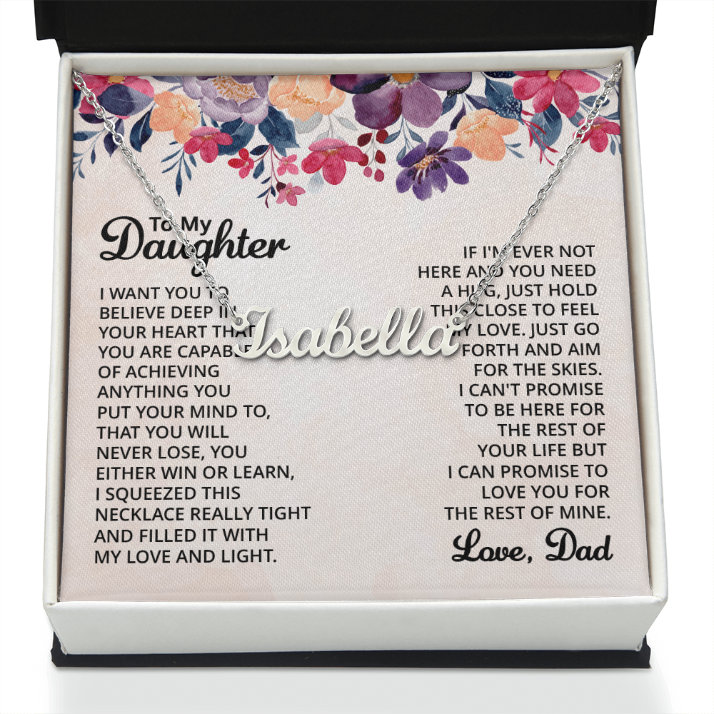 To My Daughter Necklace Gift From Dad  Custom Name