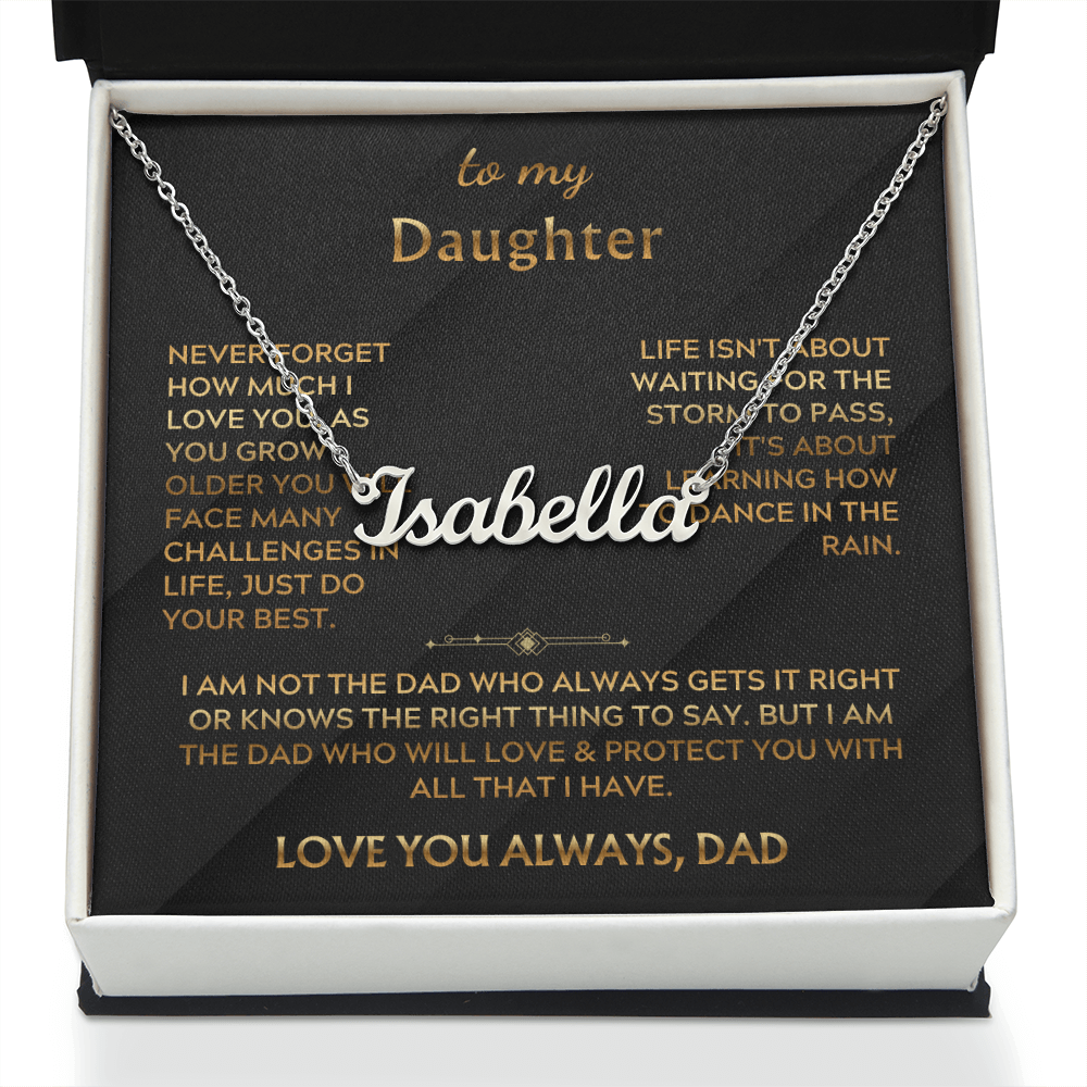 To My Daughter Custom Necklace Name Gift From Dad