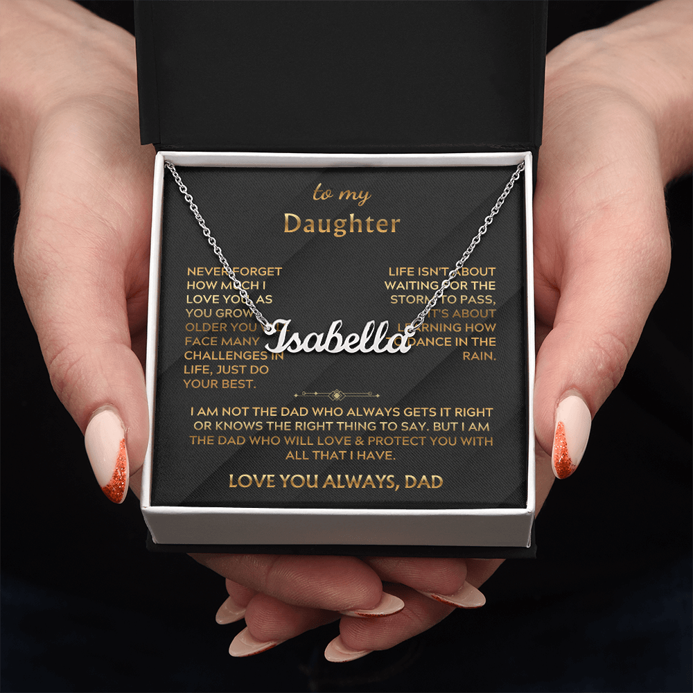 To My Daughter Custom Necklace Name Gift From Dad