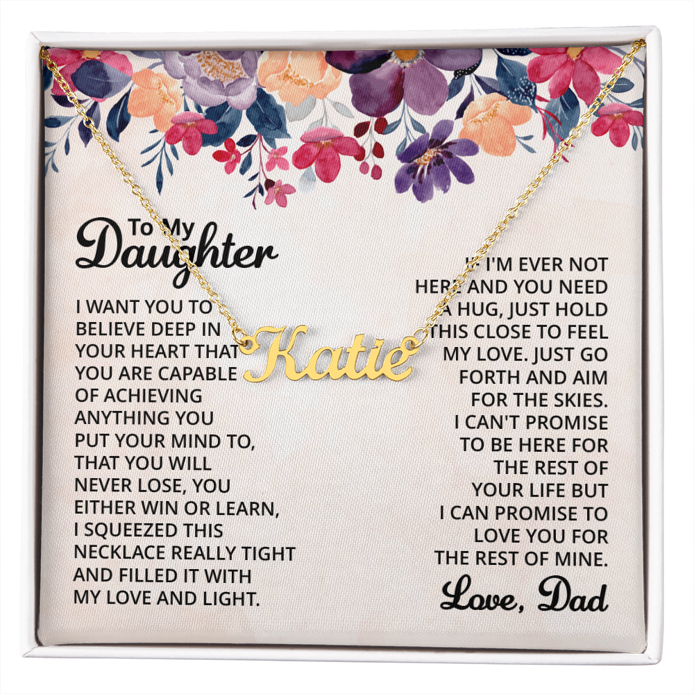 To My Daughter Necklace Gift From Dad  Custom Name