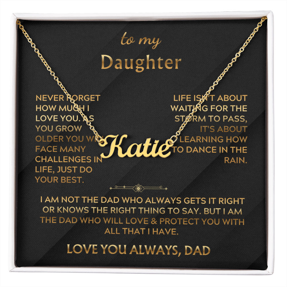 To My Daughter Custom Necklace Name Gift From Dad