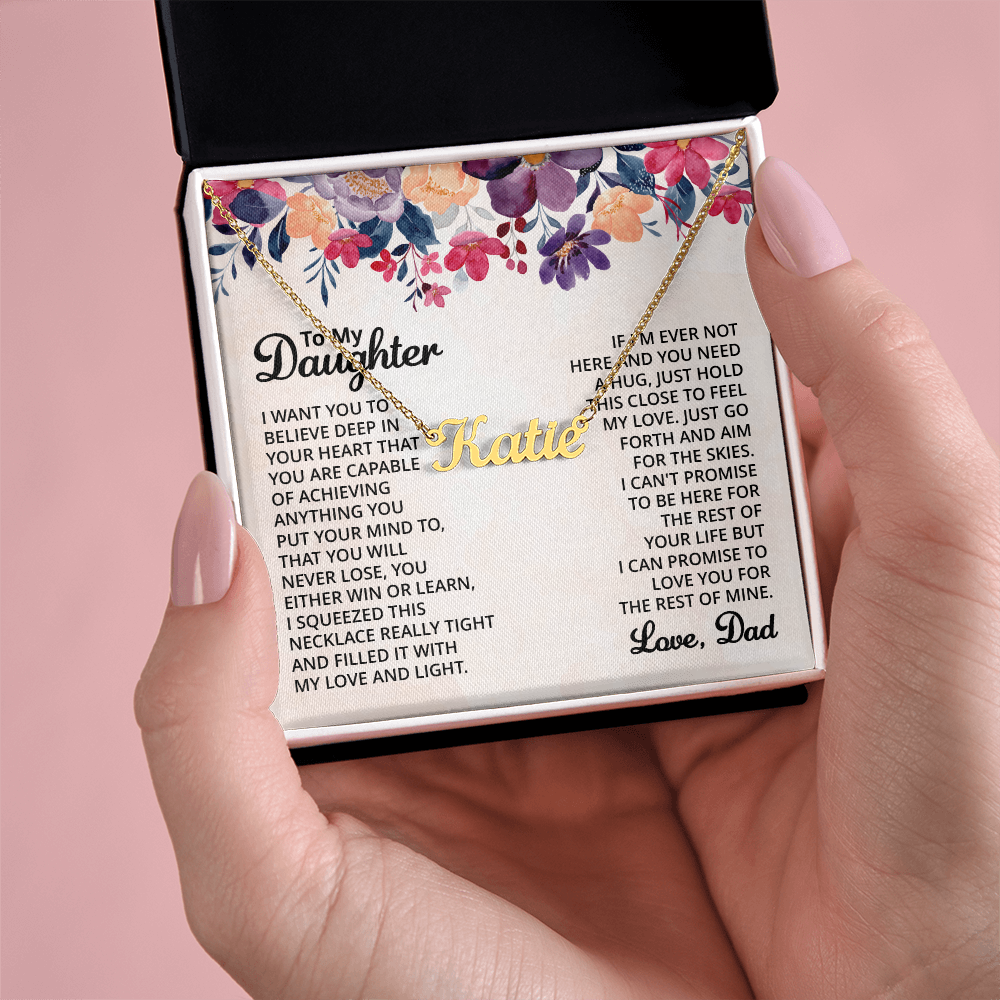 To My Daughter Necklace Gift From Dad  Custom Name