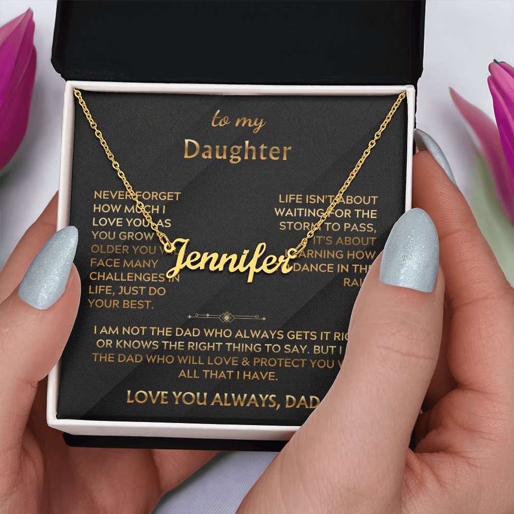 To My Daughter Custom Necklace Name Gift From Dad