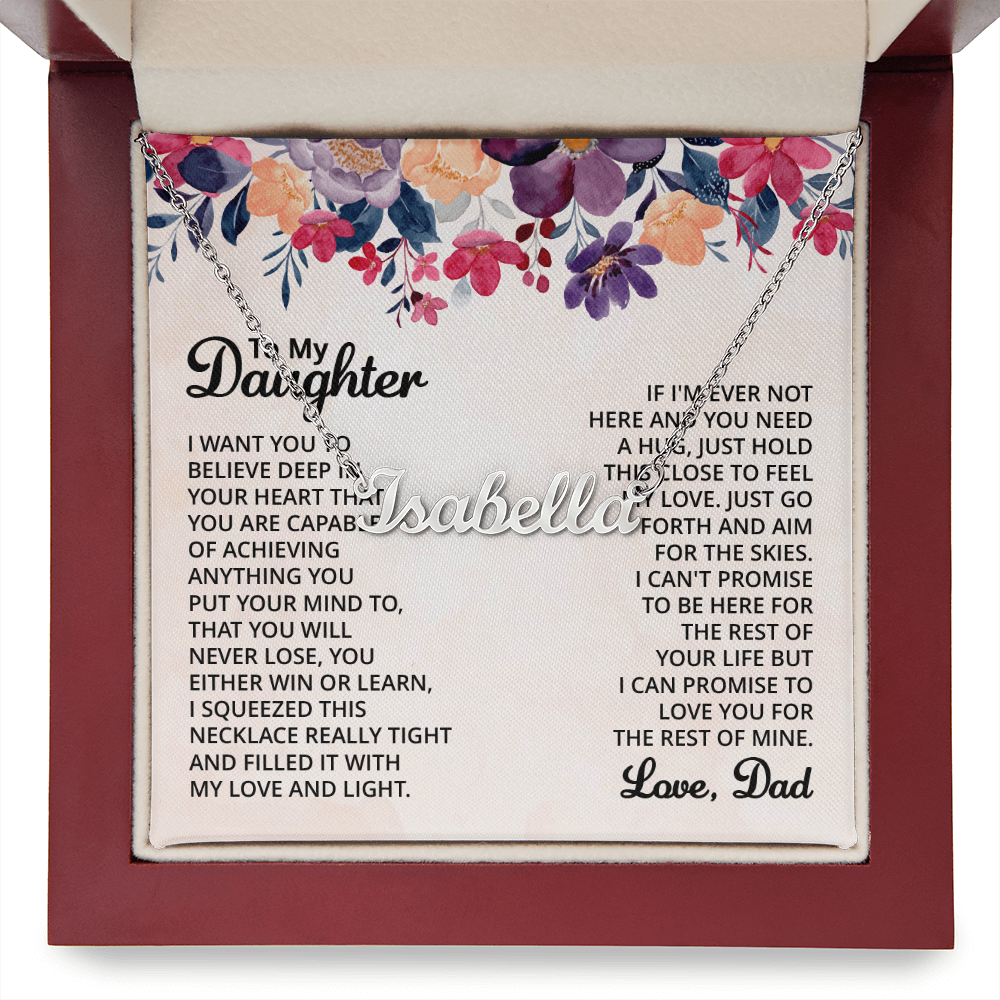 To My Daughter Necklace Gift From Dad  Custom Name
