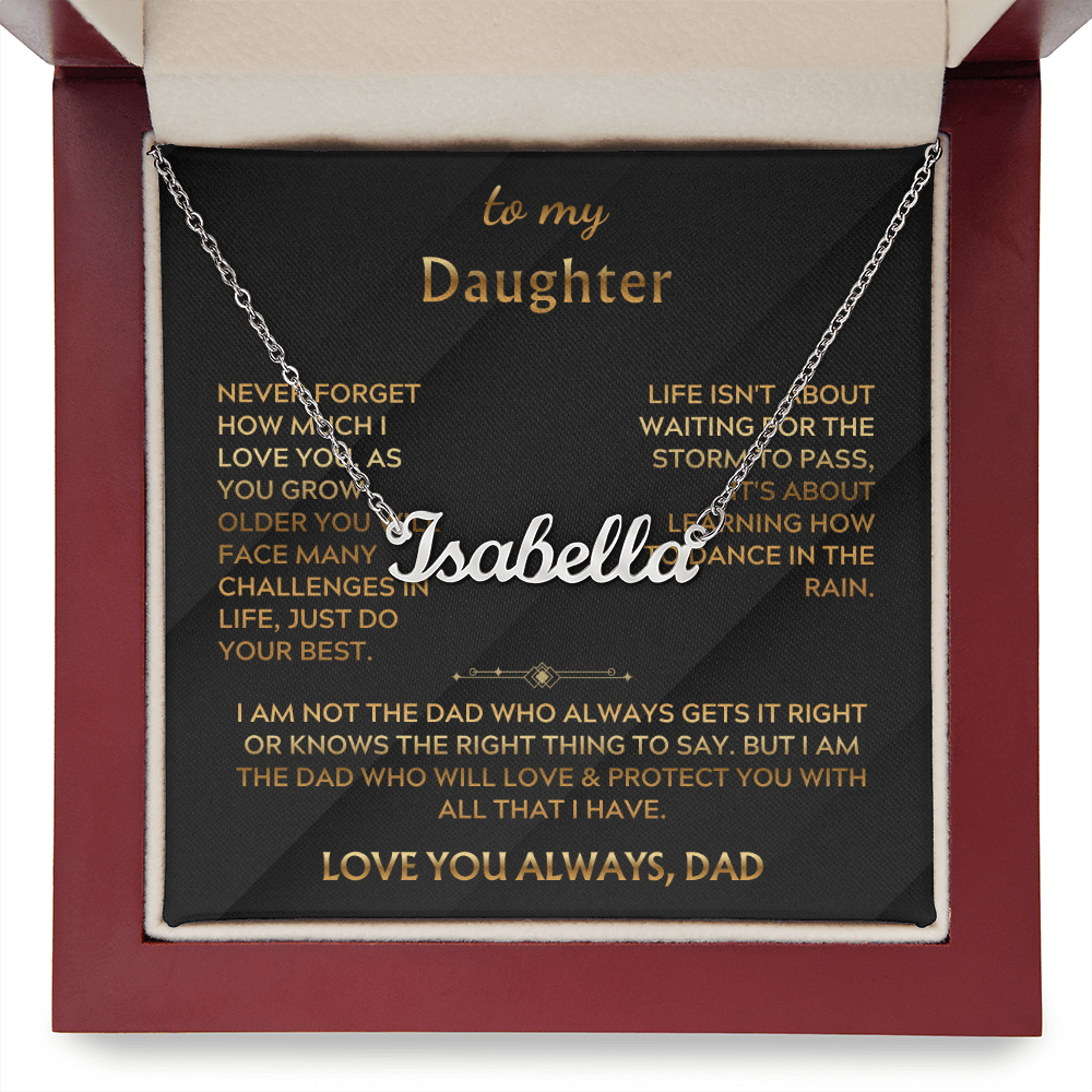 To My Daughter Custom Necklace Name Gift From Dad