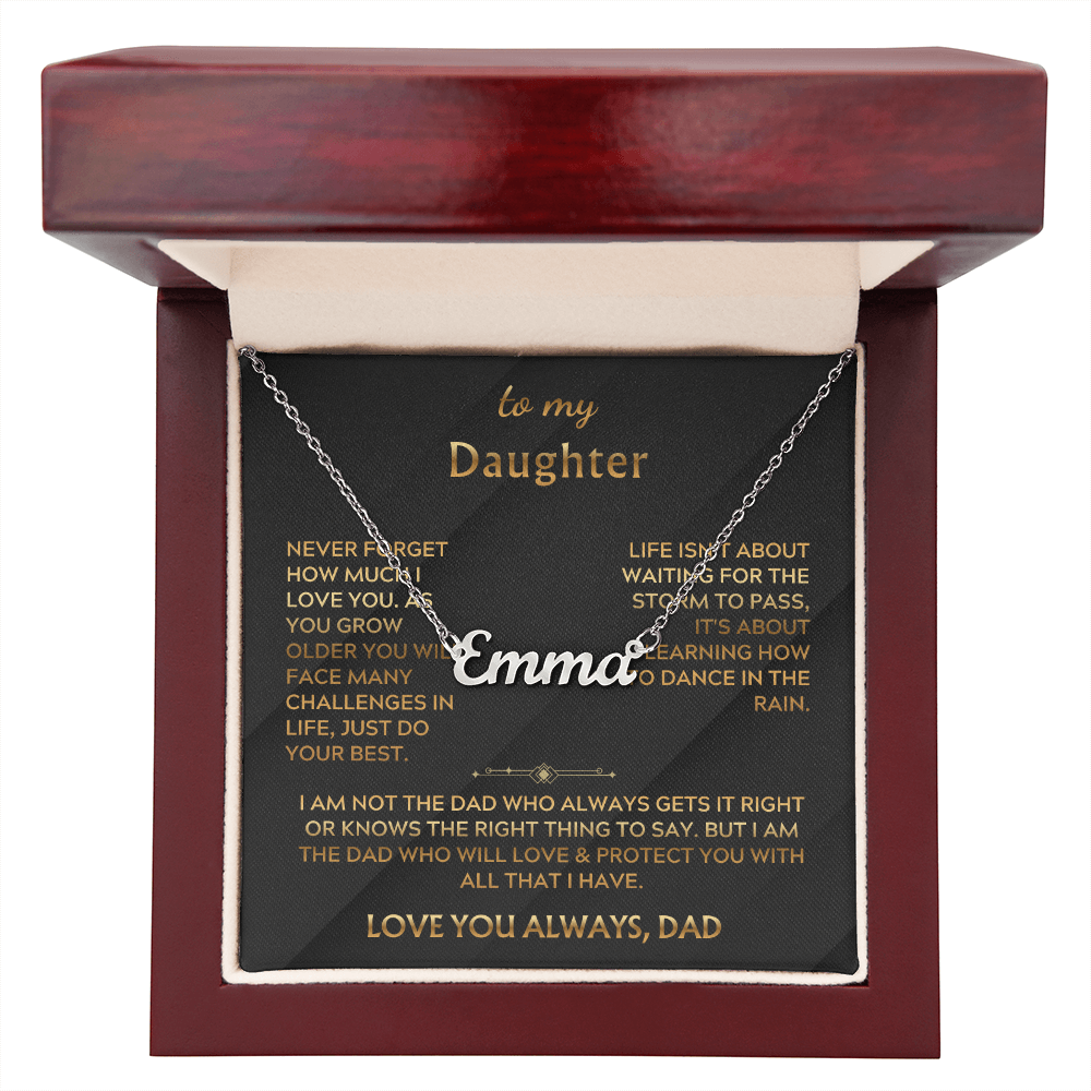 To My Daughter Custom Necklace Name Gift From Dad