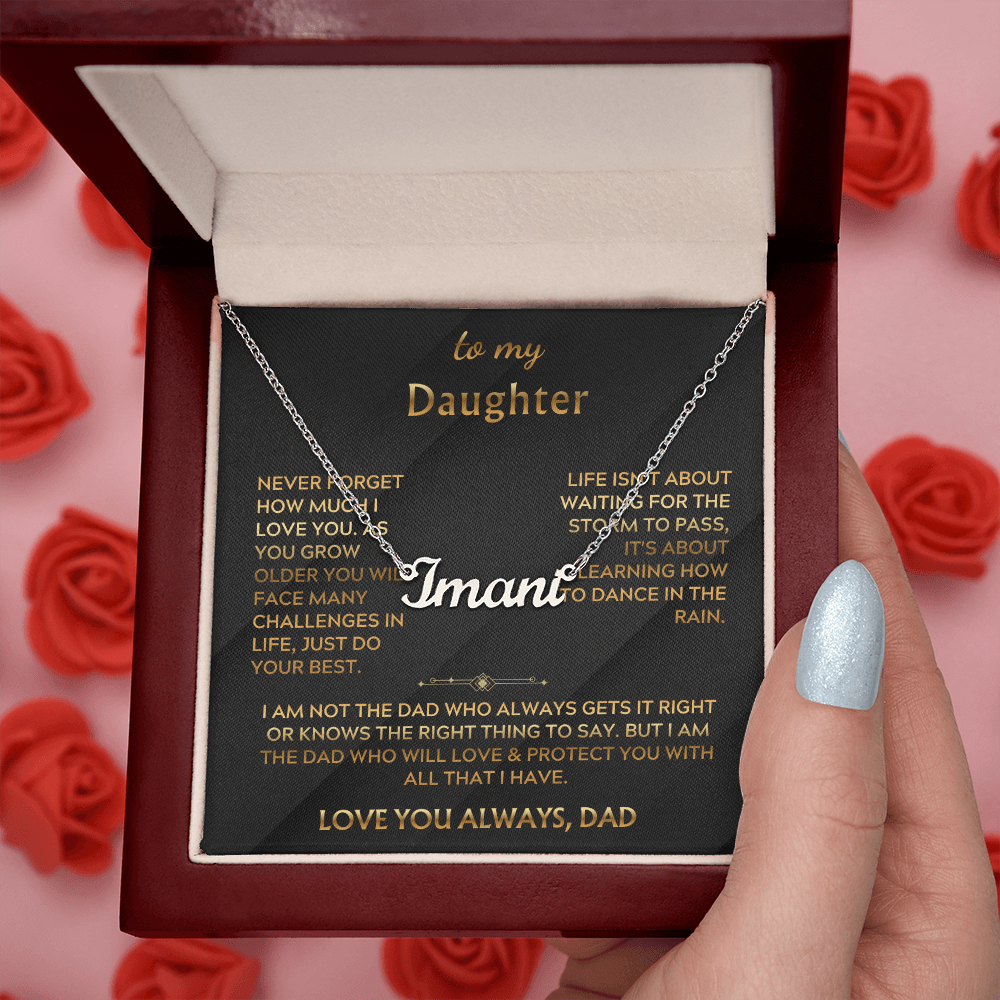 To My Daughter Custom Necklace Name Gift From Dad