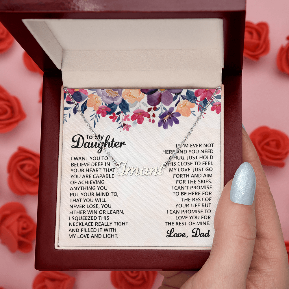 To My Daughter Necklace Gift From Dad  Custom Name