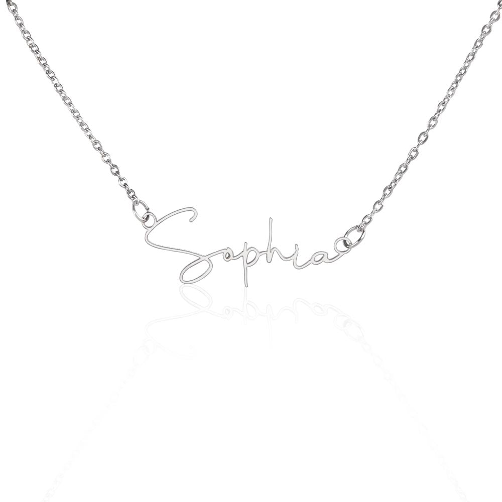 Non-Message Card Signature Style Custom Name Necklace Mom - Daugter Gift