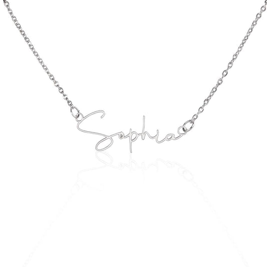 Non-Message Card Signature Style Custom Name Necklace Mom - Daugter Gift