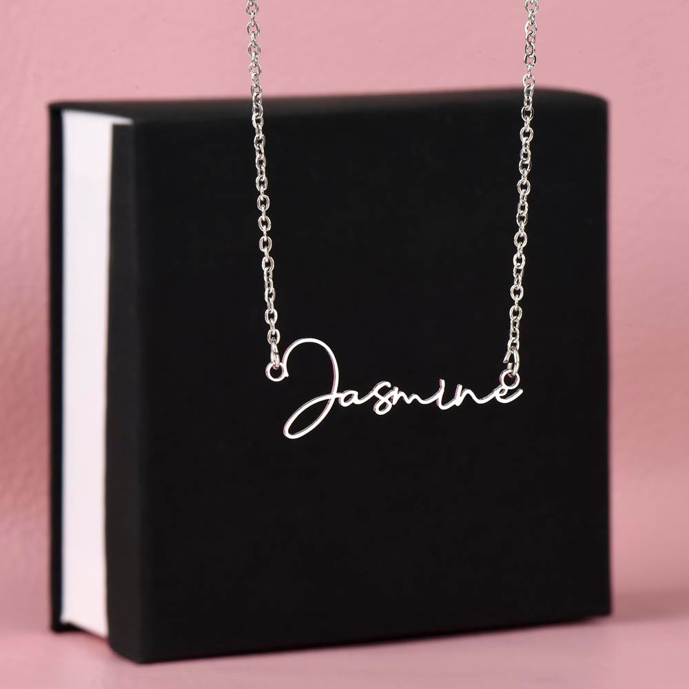 Non-Message Card Signature Style Custom Name Necklace Mom - Daugter Gift