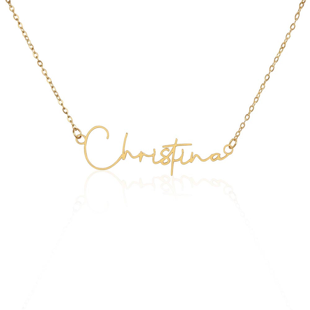 Non-Message Card Signature Style Custom Name Necklace Mom - Daugter Gift