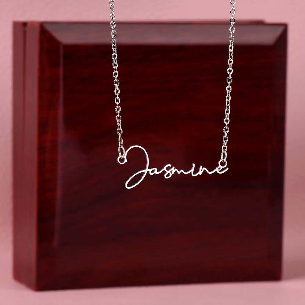 Non-Message Card Signature Style Custom Name Necklace Mom - Daugter Gift