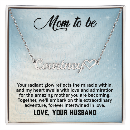 Personalized Heart Name Necklace, Gift For Mom on Mother's Day, Gift For Wife,