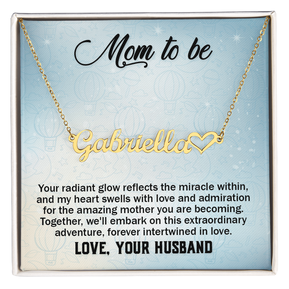 Personalized Heart Name Necklace, Gift For Mom on Mother's Day, Gift For Wife,