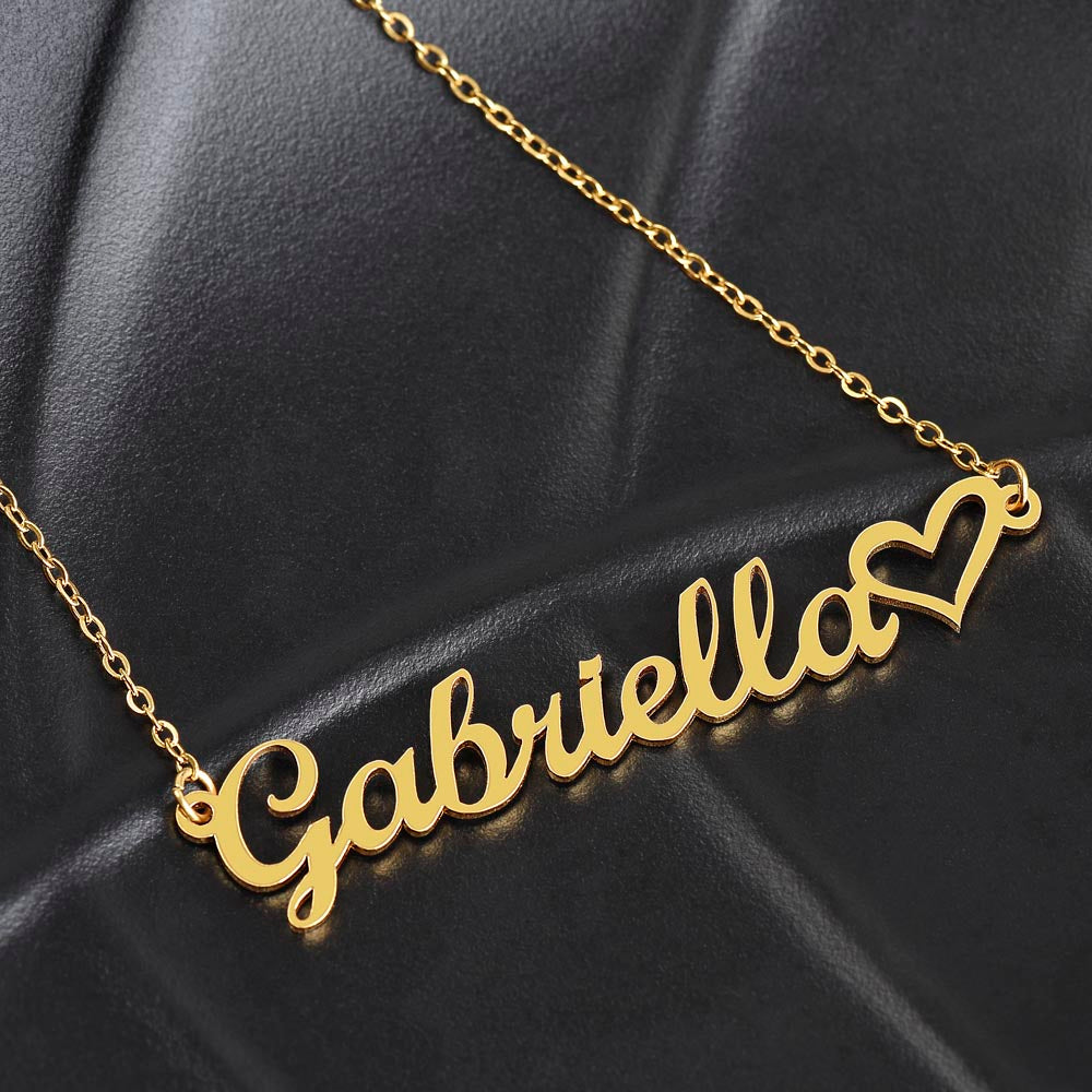 Personalized Heart Name Necklace, Gift For Mom on Mother's Day, Gift For Wife,