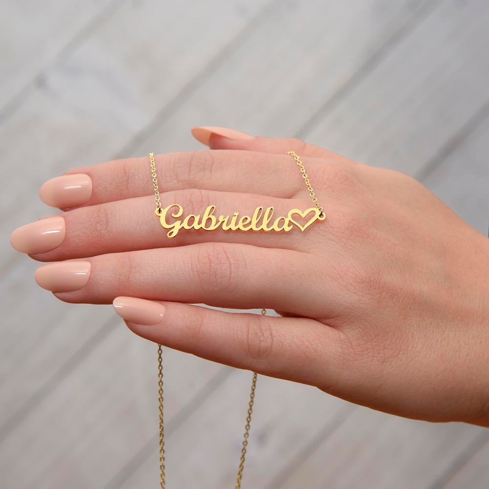 Personalized Heart Name Necklace, Gift For Mom on Mother's Day, Gift For Wife,