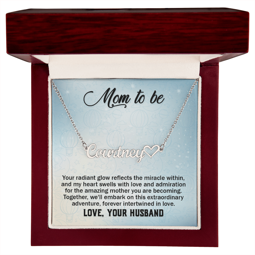 Personalized Heart Name Necklace, Gift For Mom on Mother's Day, Gift For Wife,