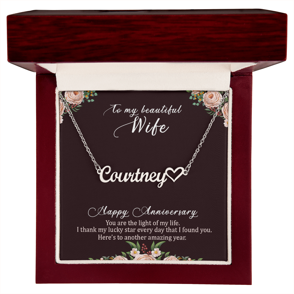 Heart Name  Necklace  Anniversaly Gift for Wife