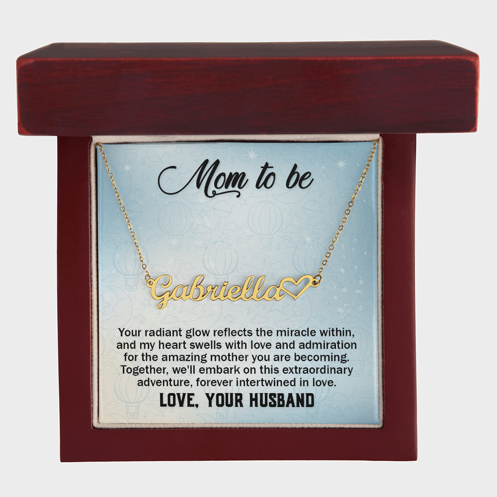 Personalized Heart Name Necklace, Gift For Mom on Mother's Day, Gift For Wife,