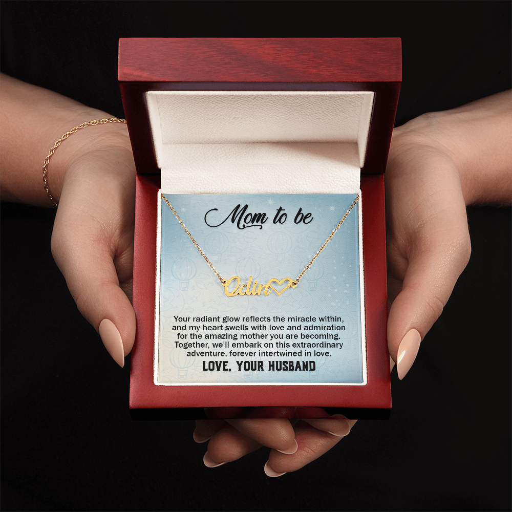 Personalized Heart Name Necklace, Gift For Mom on Mother's Day, Gift For Wife,