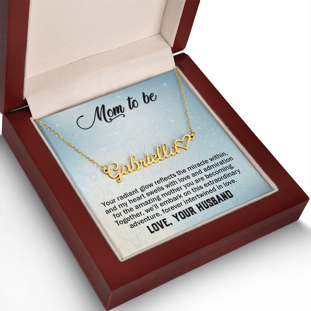 Personalized Heart Name Necklace, Gift For Mom on Mother's Day, Gift For Wife,