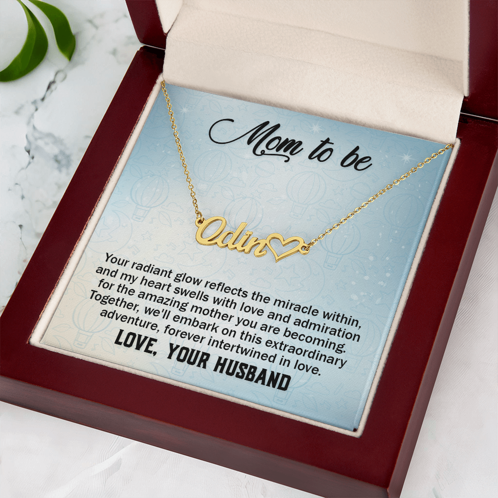 Personalized Heart Name Necklace, Gift For Mom on Mother's Day, Gift For Wife,