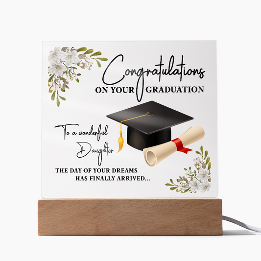 Acrylic Square Plaque Graduation Gift For Daughter