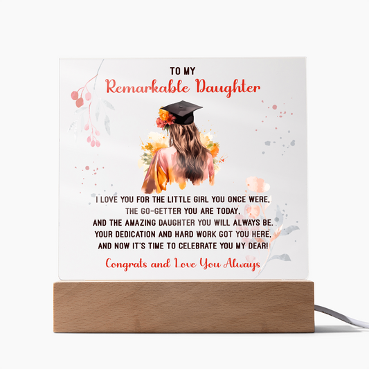 Acrylic square Plaque  Daughter Gift For Graduation