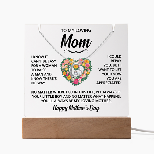 Keepsake Acrylic & Forever Love Necklace Mother's Day Gift From Son