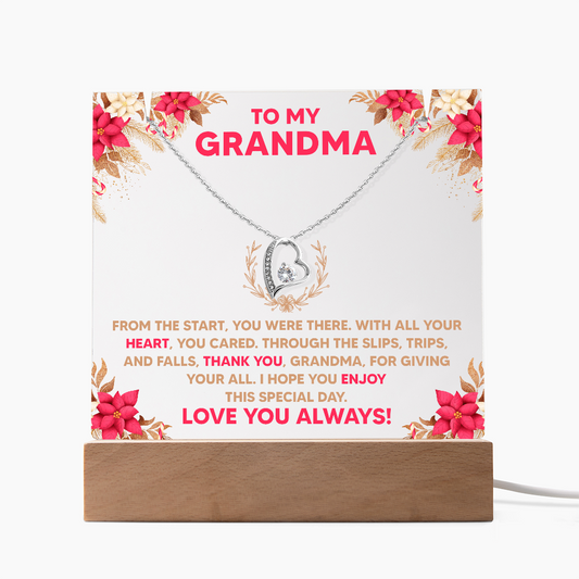 Keepsake Acrylic & Forever Love Necklace  Mother's Day Gift for Grandma