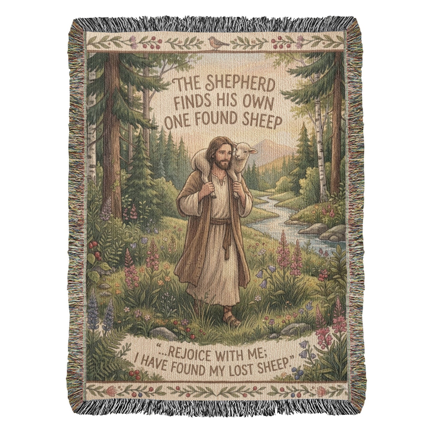 Photo Heirloom Woven Blanket (Portrait), The Good Shepherd Portrait