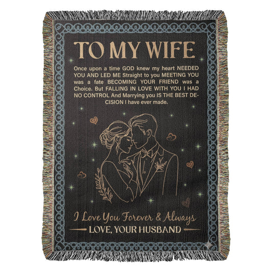 Photo Heirloom Woven Blanket (Portrait) Mother's Day Gift From Husband