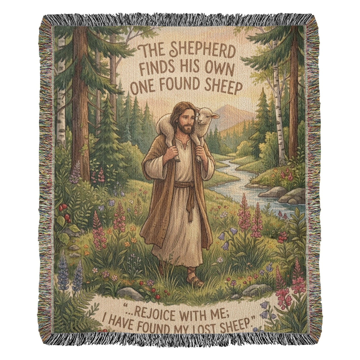 Photo Heirloom Woven Blanket (Portrait), The Good Shepherd Portrait