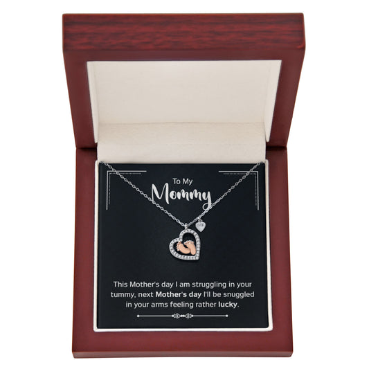 Baby Feet Heart Necklace  Gift For Pregnant Wife, Gift For Mom On Mother's Day