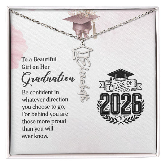 Graduation Cap Name Necklace Gift for Graduation