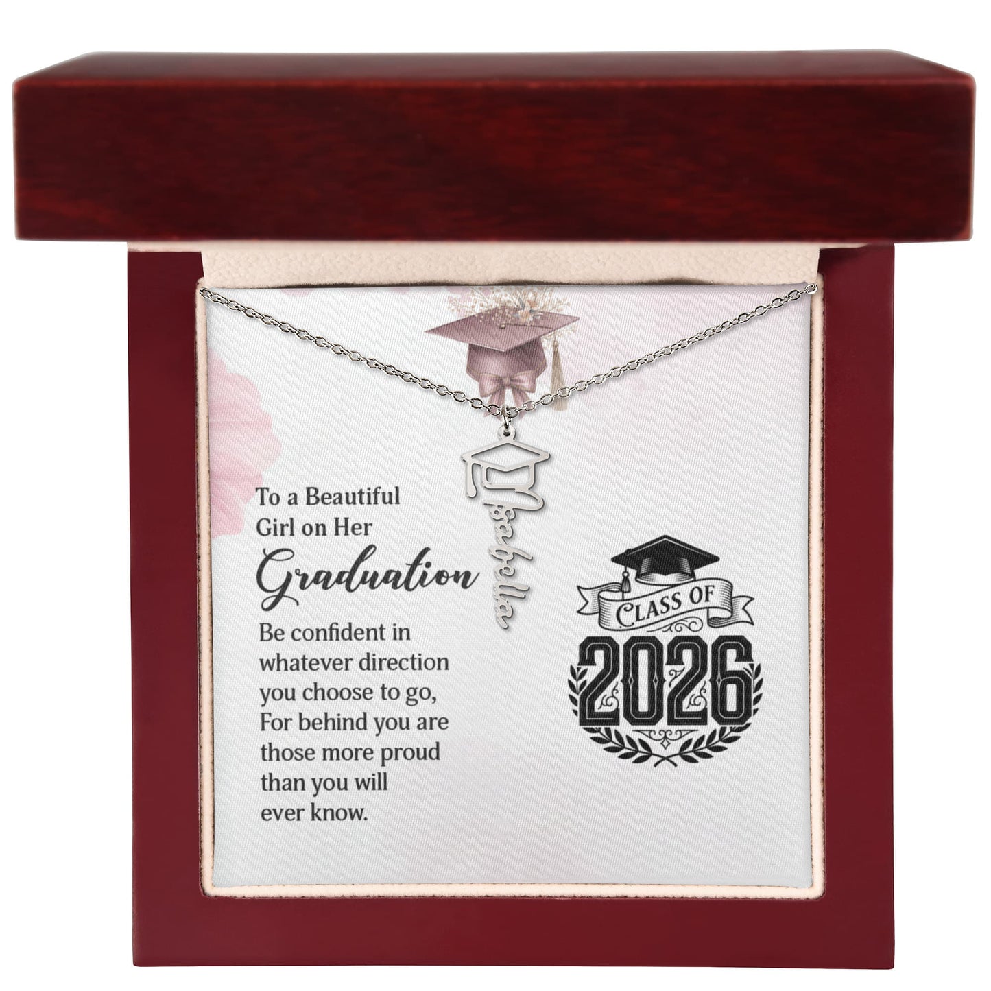 Graduation Cap Name Necklace Gift for Graduation